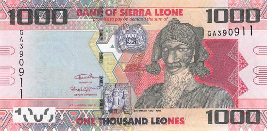 Sierra Leone p30f 1000 Leones 2016